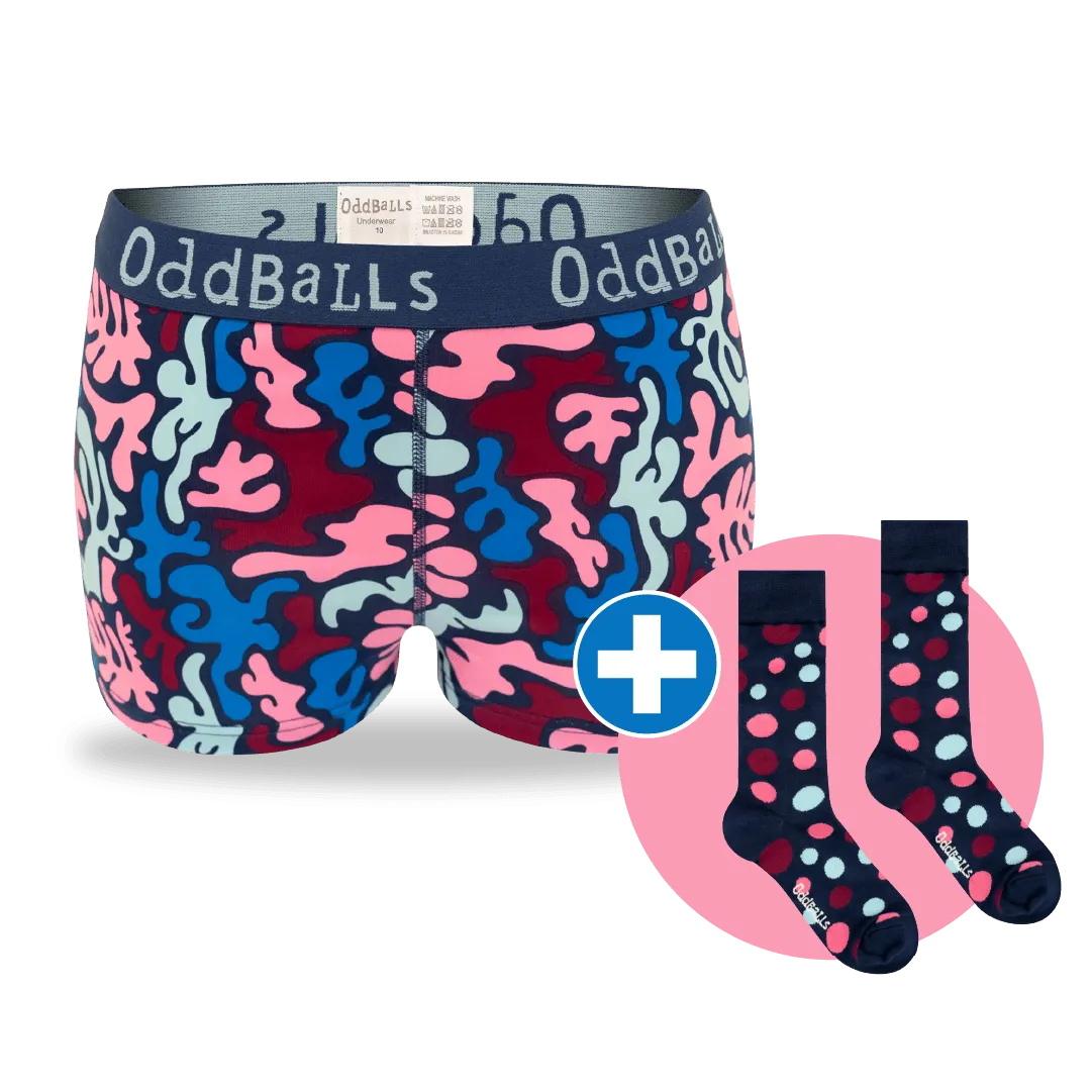 03 Month Pre-Paid: Ladies Boxer Shorts & Free Socks - Monthly Subscription