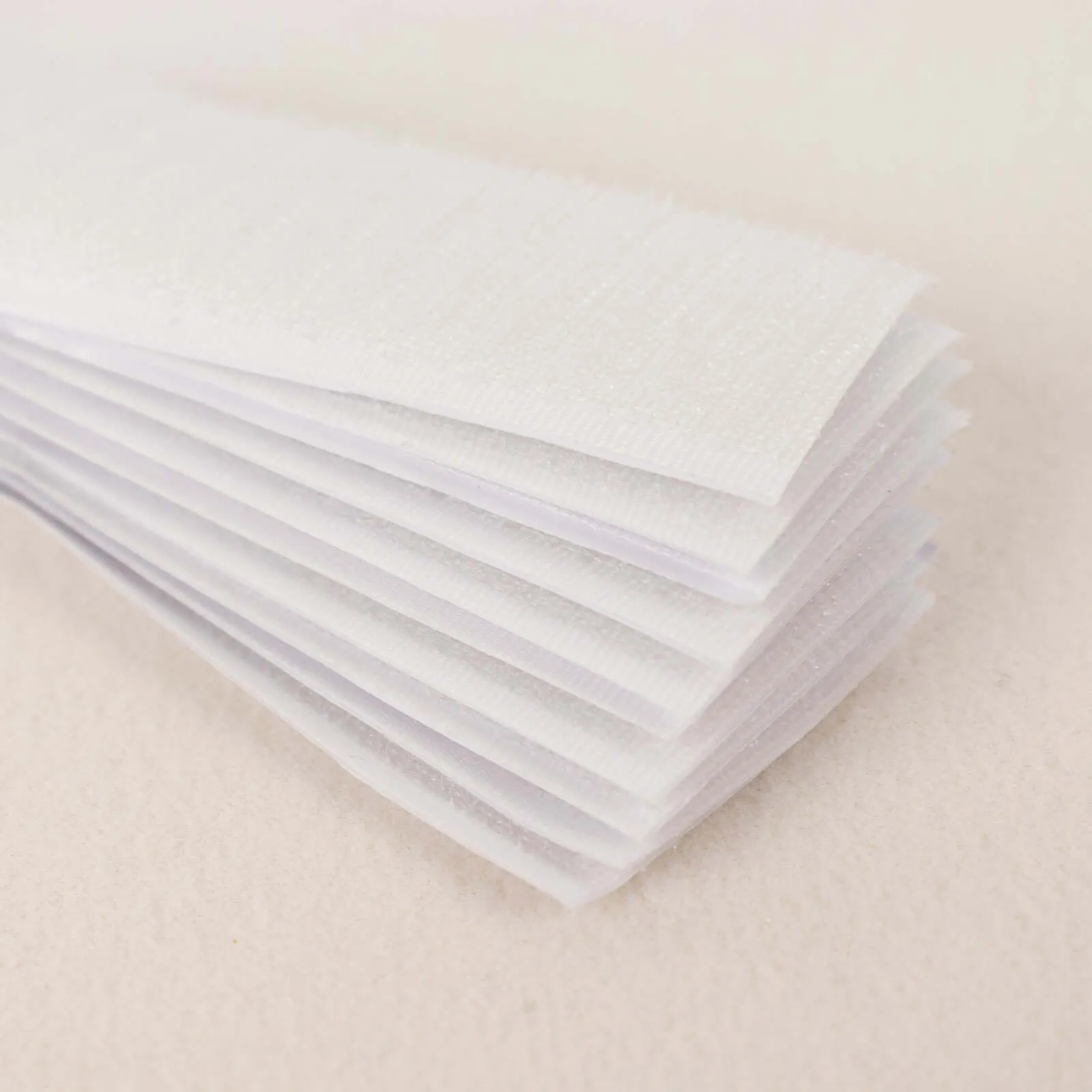 10 Pack White DIY Table Skirt Velcro Tapes, Double-Sided Waterproof Mounting Tape 1.4"x4.5"