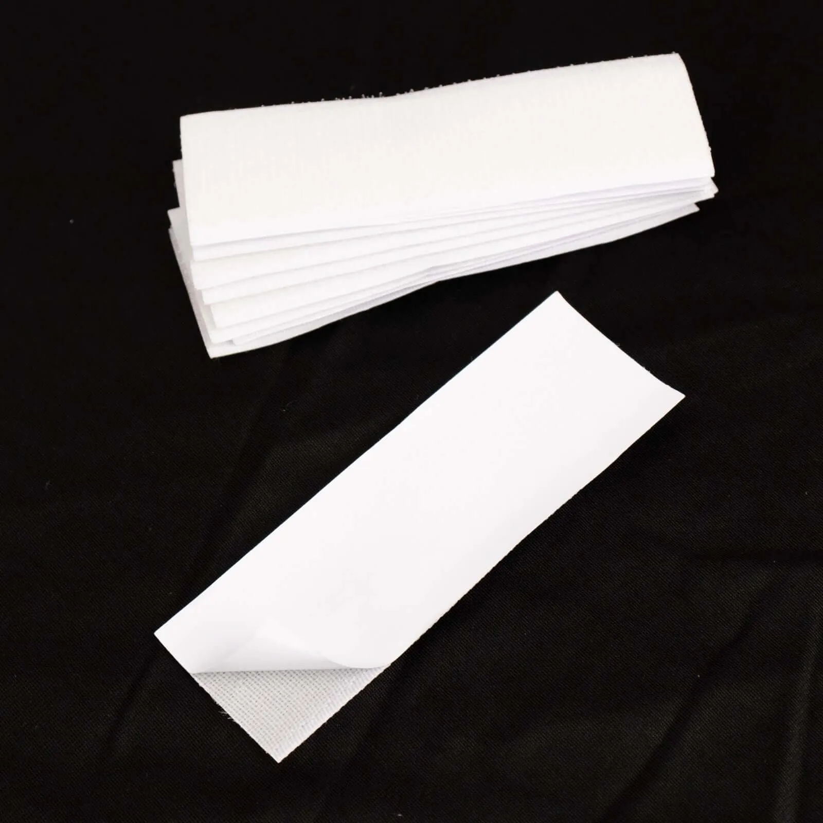 10 Pack White Heavy Duty Hook and Loop Mounting Tapes With Sticky Back, Adhesive Backing Table Skirt Velcro Tapes - 1.4"x4.5"