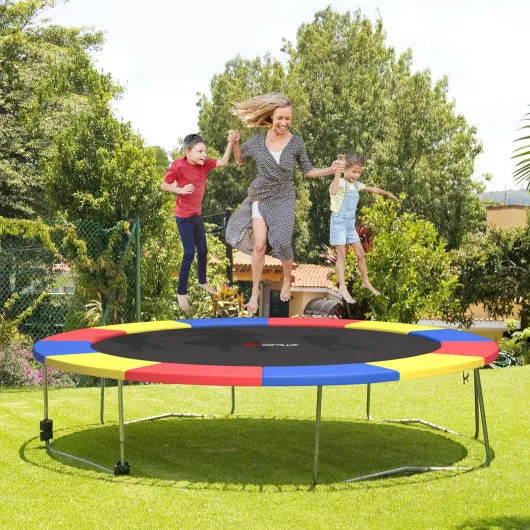 12 Feet Waterproof and Tear-Resistant Universal Trampoline Safety Pad Spring Cover-Multicolor