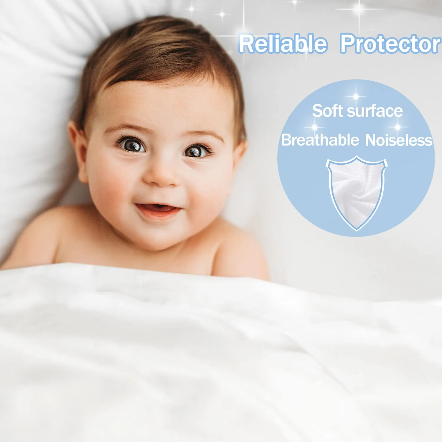 2 Pack Full Size Premium Waterproof Mattress Protector, Soft Breathable Mattress Pad Cover, Noiseless Waterproof Bed Cover - Stretch to 16" Safe Fitted Deep Pocket Mattress Protection Cover-Vinyl Free