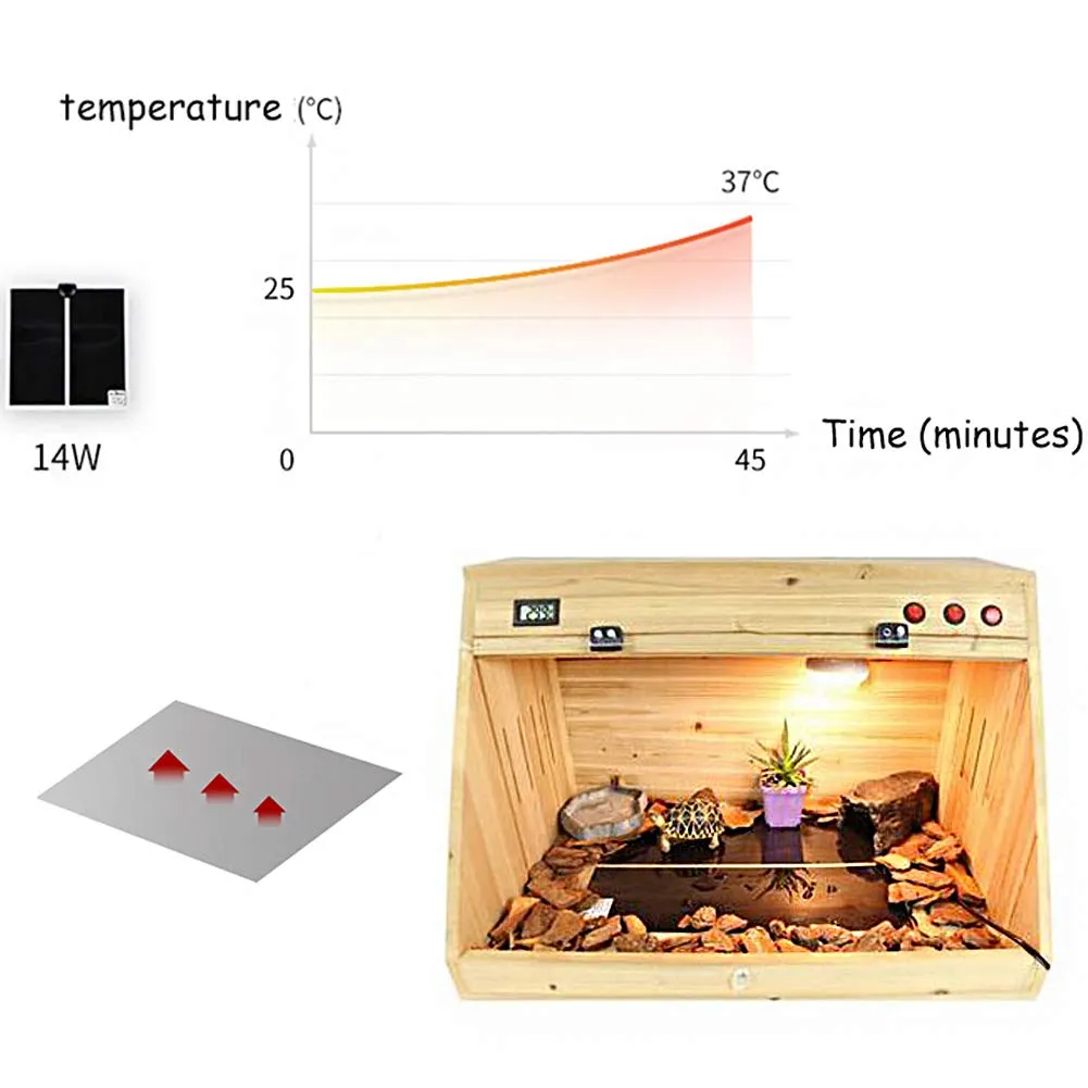 2 Pack Reptile Under Tank Heating Pad, Hermit Crab Heater with Temperature Control, Waterproof Adjustable Terrarium Heat Mat Warmer for Gecko Snake Lizard Turtle Tortoise Spider Frog (11 x 11 Inch)