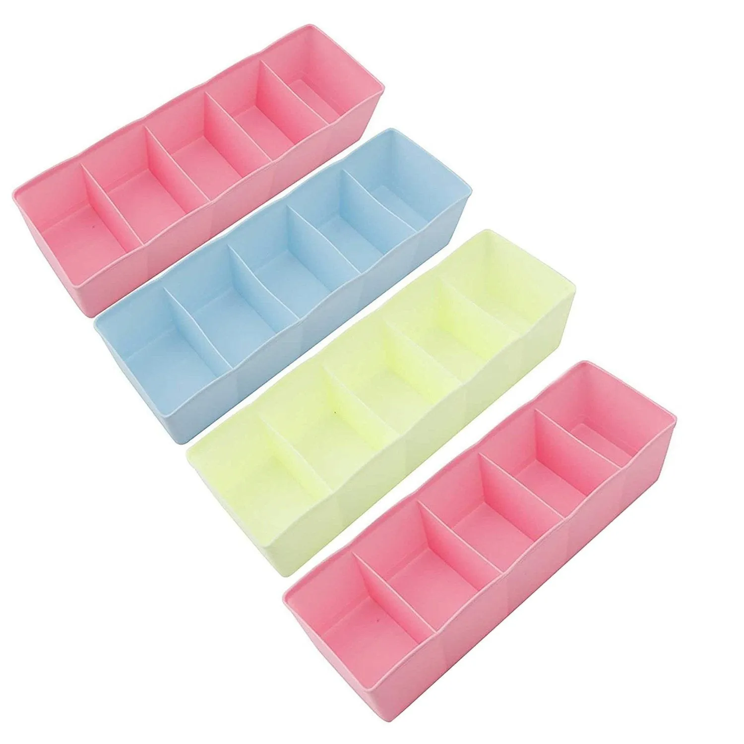 236 5-Compartments Socks / Handkerchief / Underwear Storage Box Socks Drawer Closet Organizer Storage Boxes (pack of 4)