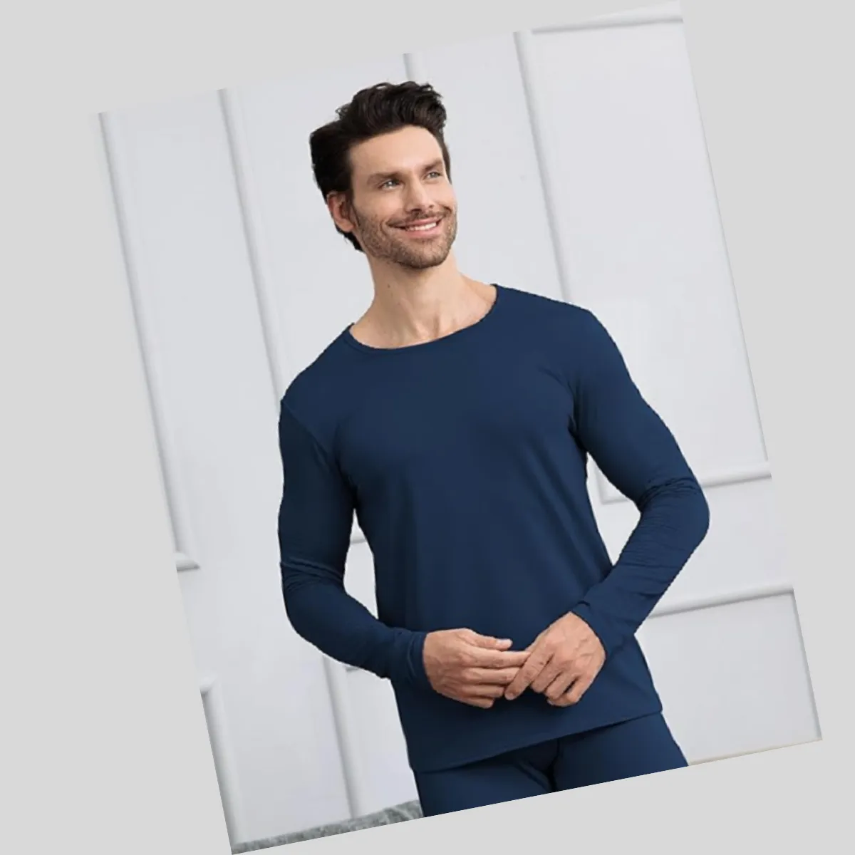 2Pcs Men's Long-sleeved Winter Thermal Velvet Padded Shirt