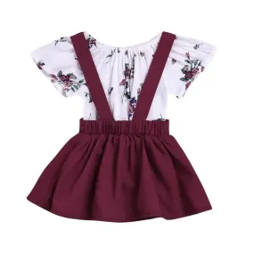 2pcs Suspender Skirt Set