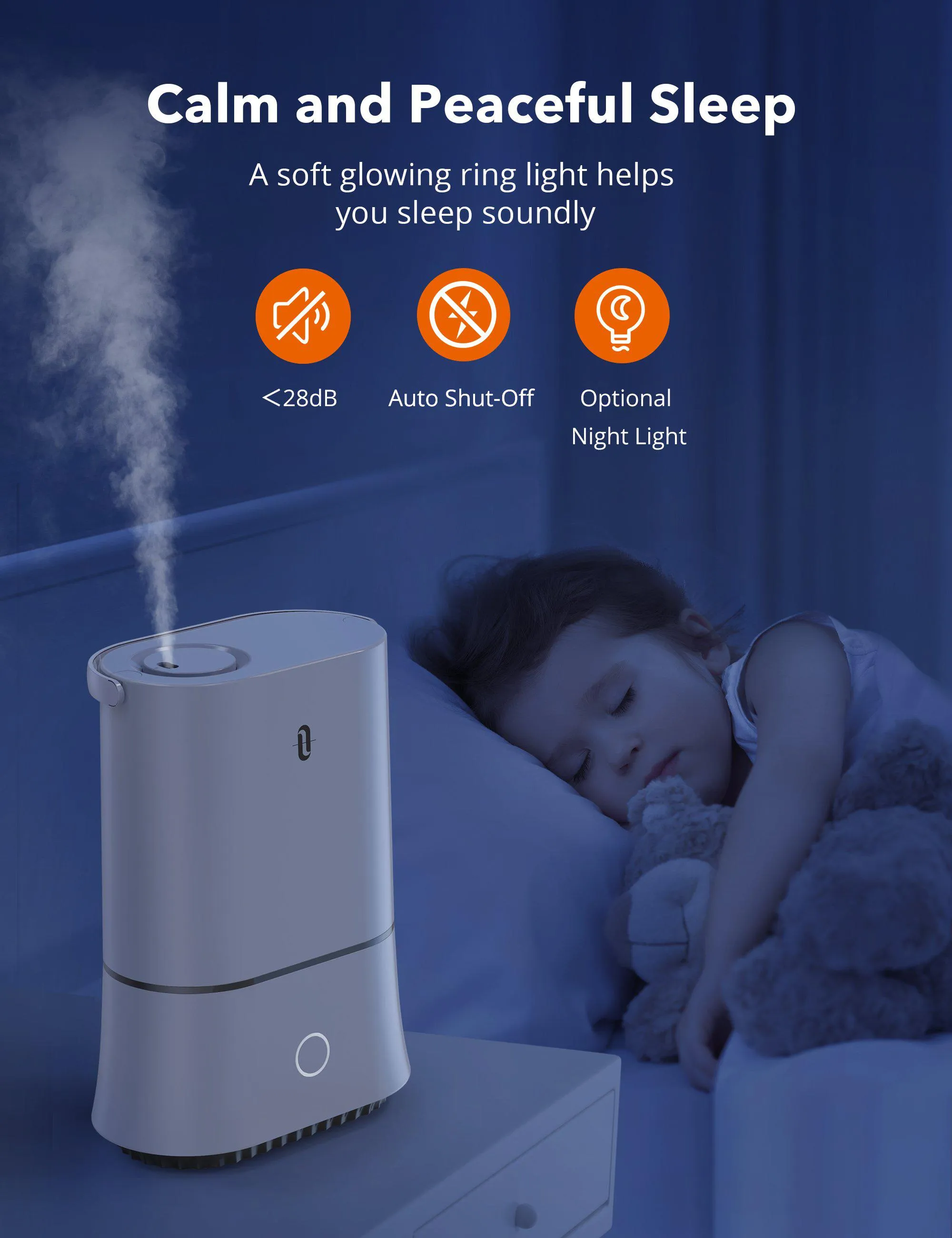 4L Cool Mist Humidifiers 045, Quiet Ultrasonic Humidifier for Bedroom