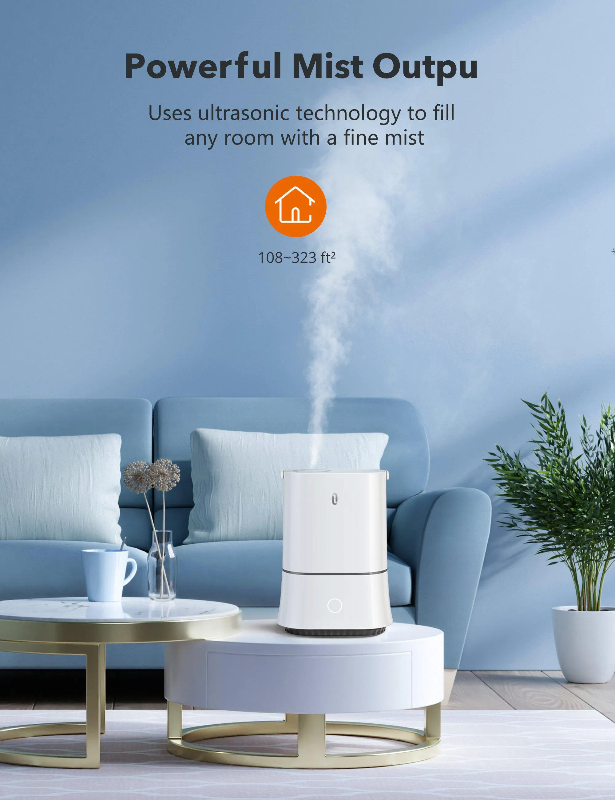 4L Cool Mist Humidifiers 045, Quiet Ultrasonic Humidifier for Bedroom