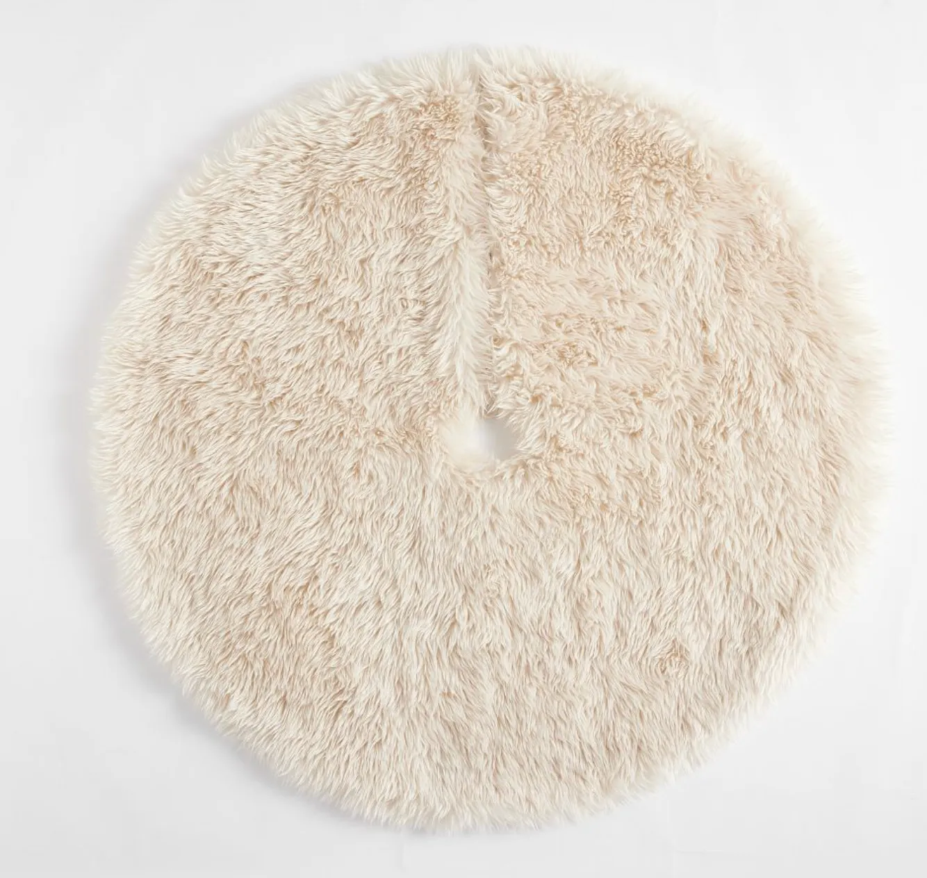 50 Inch White Faux Fur Tree Skirt