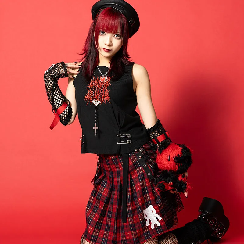 ACDC RAG & Gloomy Bear dark mesh skirt