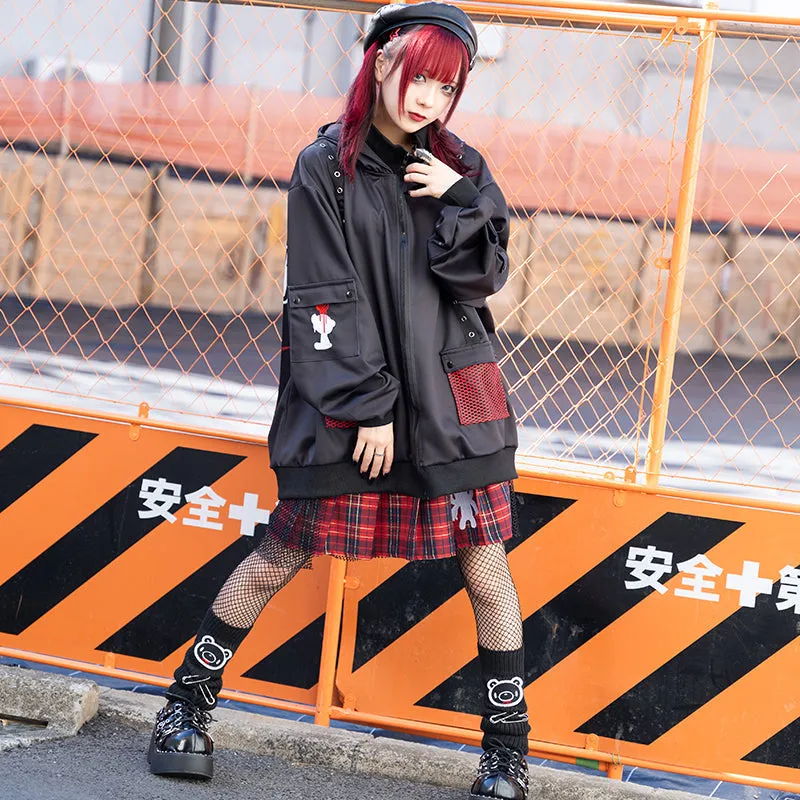 ACDC RAG & Gloomy Bear dark mesh skirt