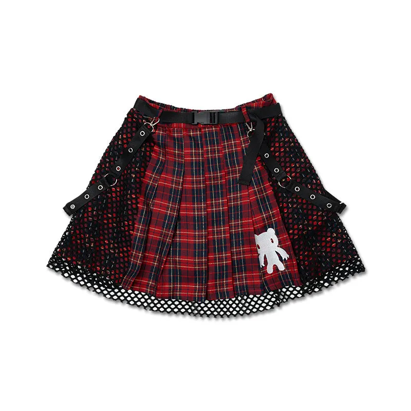 ACDC RAG & Gloomy Bear dark mesh skirt