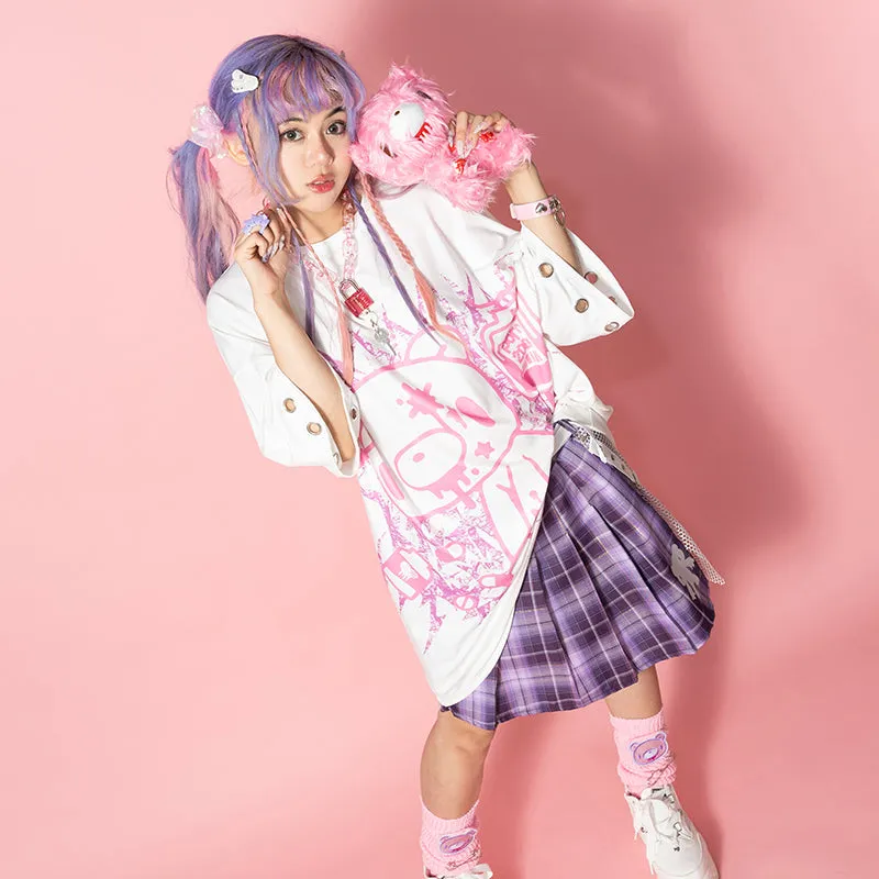 ACDC RAG & Gloomy Bear pastel mesh skirt