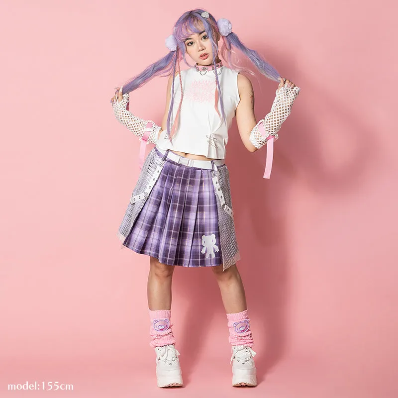 ACDC RAG & Gloomy Bear pastel mesh skirt