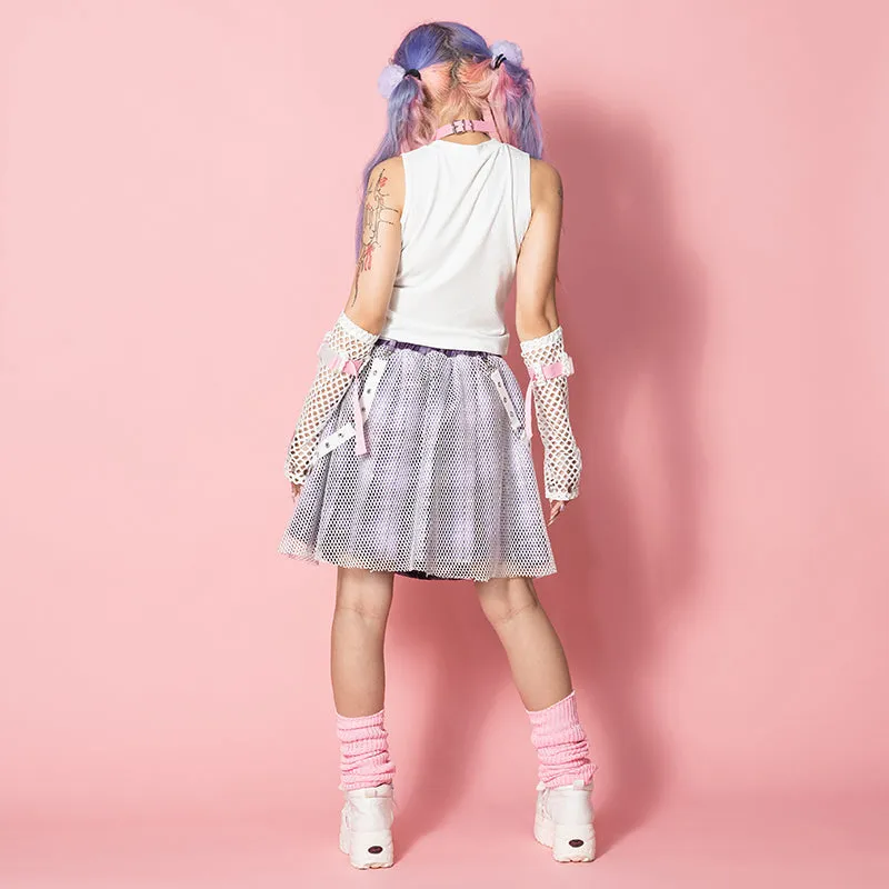 ACDC RAG & Gloomy Bear pastel mesh skirt