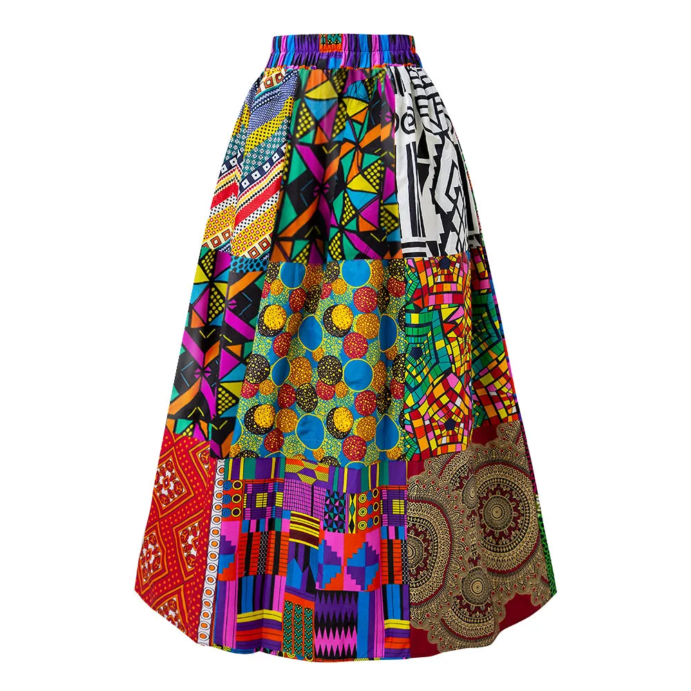 African Ankara Print MaxiSkirt For Women