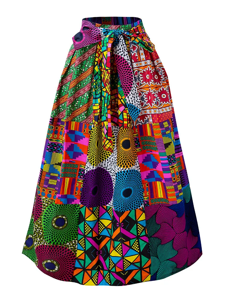 African Ankara Print MaxiSkirt For Women