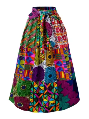 African Ankara Print MaxiSkirt For Women