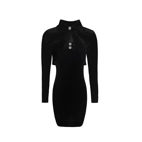 Aimme Sparrow Black Velvet Dress Suit