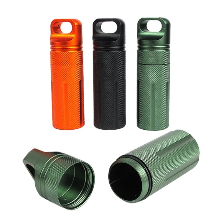 Aluminum Alloy Full Seal EDC Waterproof Can Outdoor Survival Equipment(Orange)