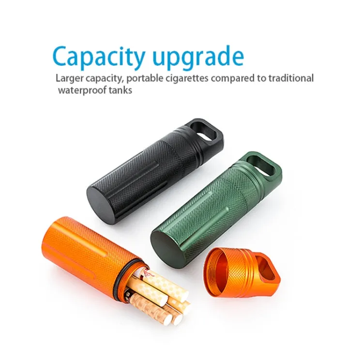 Aluminum Alloy Full Seal EDC Waterproof Can Outdoor Survival Equipment(Orange)