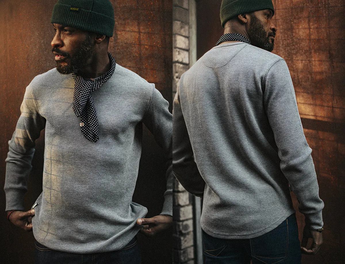 &SONS Base Waffle Crew Neck Grey Marl