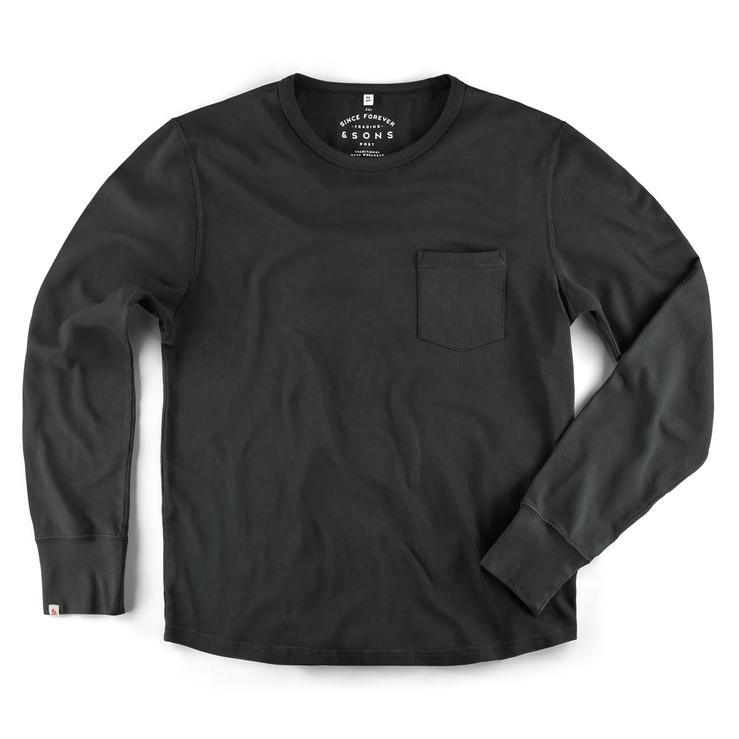 &SONS Boxer Pocket Long Sleeve T-Shirt Pirate Black