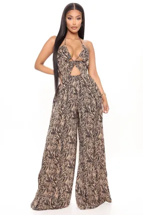 Animal Behavior Sleeveless Jumpsuit - Black/Brown