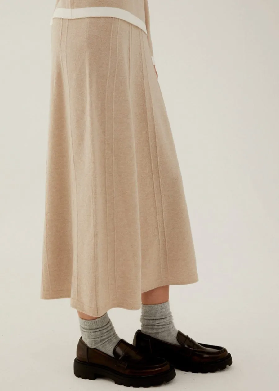 ANNECLAIRE - KNIT WOOL FLARE SKIRT