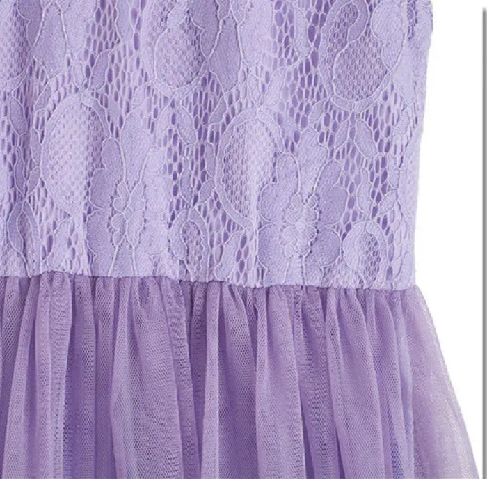 Audrey Lace Bodice Dress - Lilac