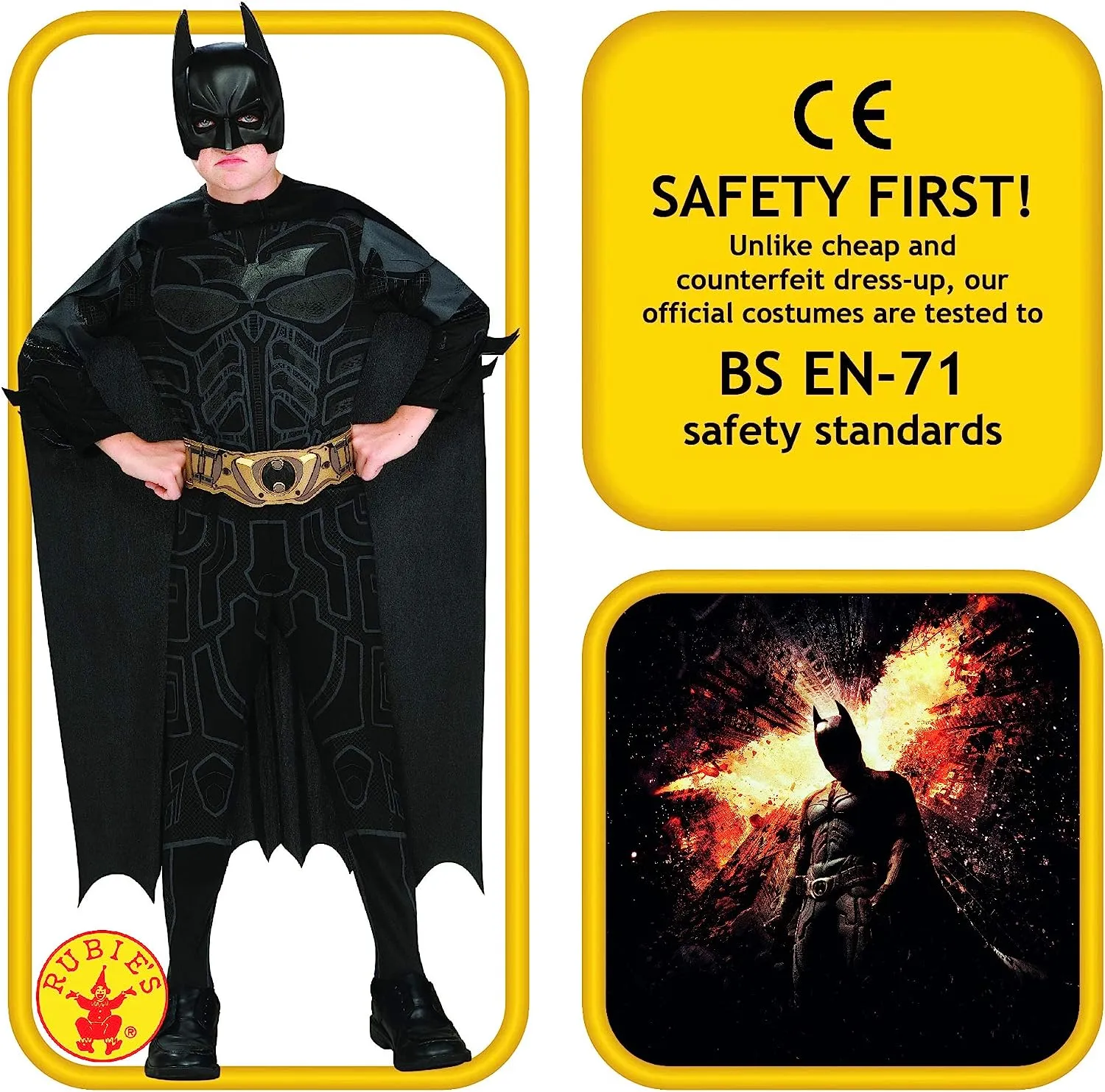 Batman Dark Knight Rises Childs Costume Mask Cape