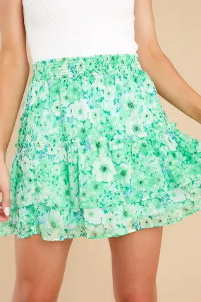 Beat Goes Basil Chiffon Skirt