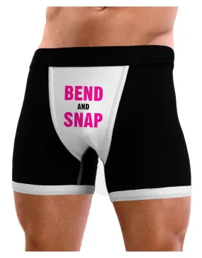 Bend and Snap Pink Text Mens Boxer Brief Underwear