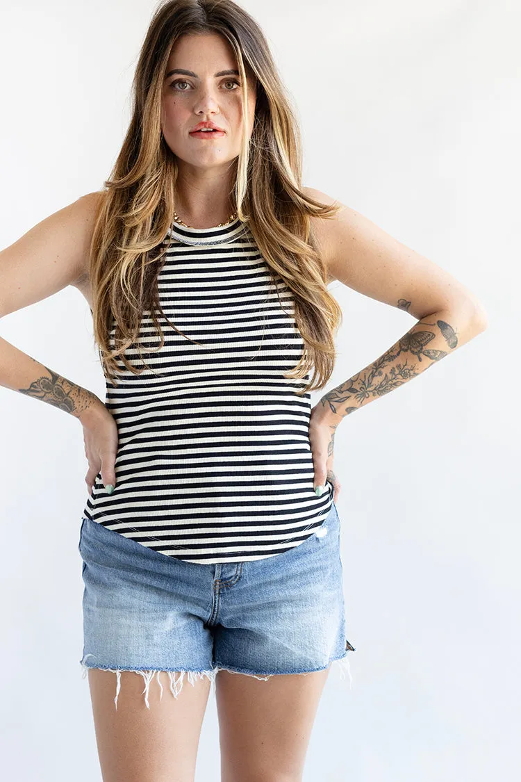 Black and White Stripe Tank Top