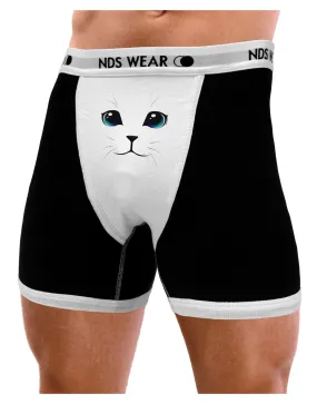 Blue-Eyed Cute Cat Face Mens Boxer Brief Underwear