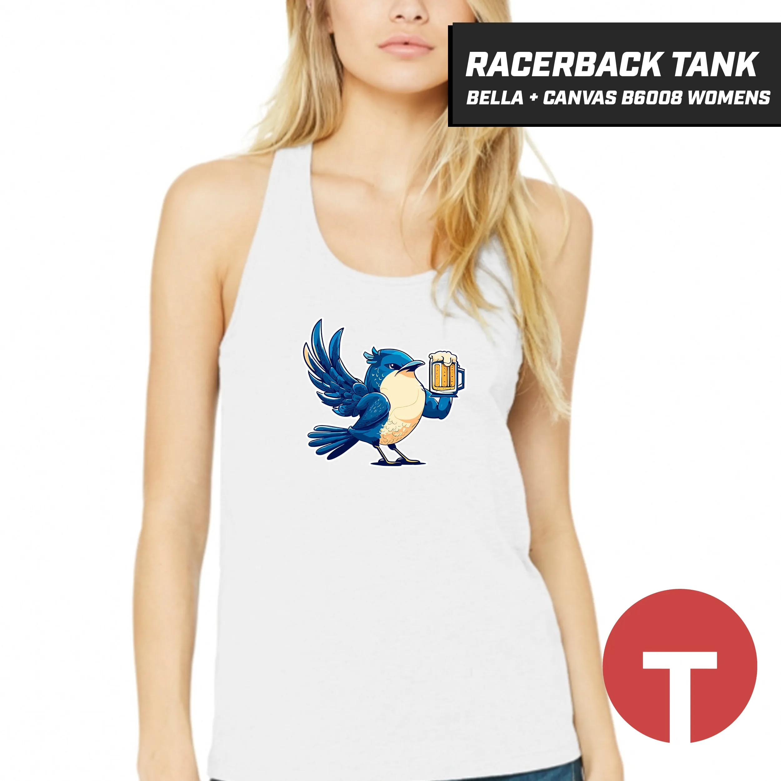 Bluebirds - Bella   Canvas B6008 Women's Jersey Racerback Tank