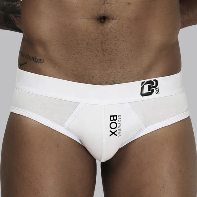 Box Letter Printed Solid Brief Underwear