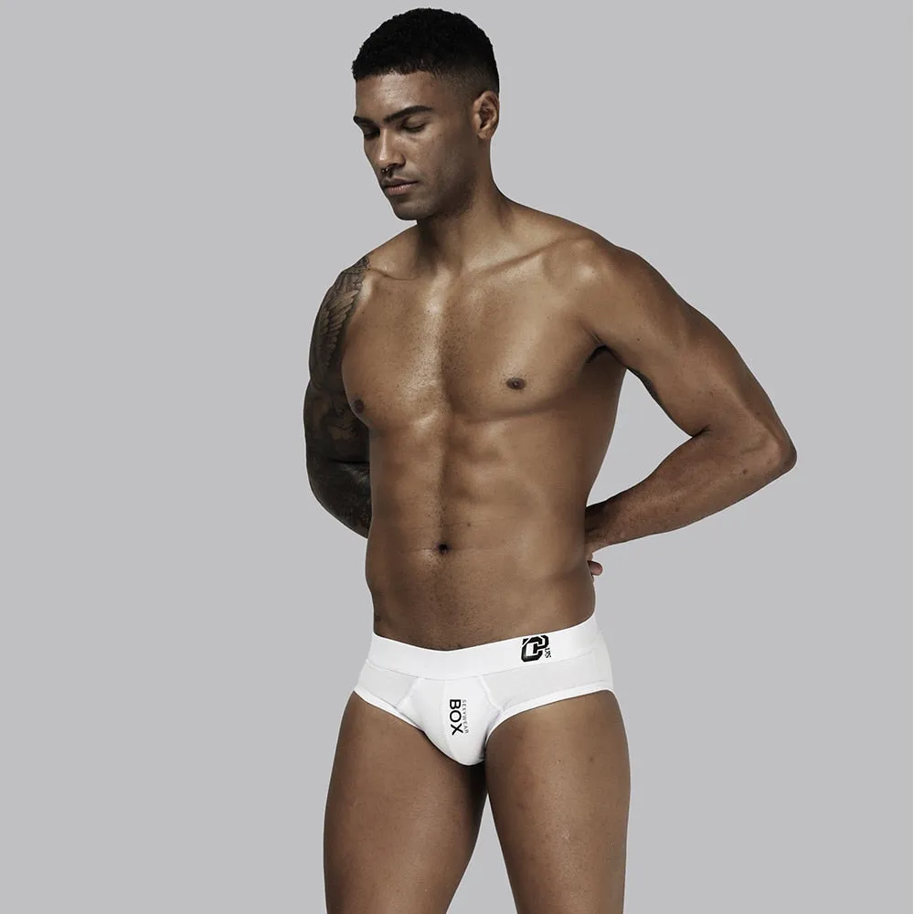 Box Letter Printed Solid Brief Underwear