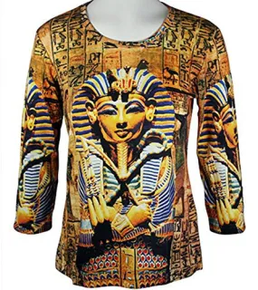 Breeke & Company - King Tut, 3/4 Sleeve, Scoop Neck, Hand Silk Screened Top