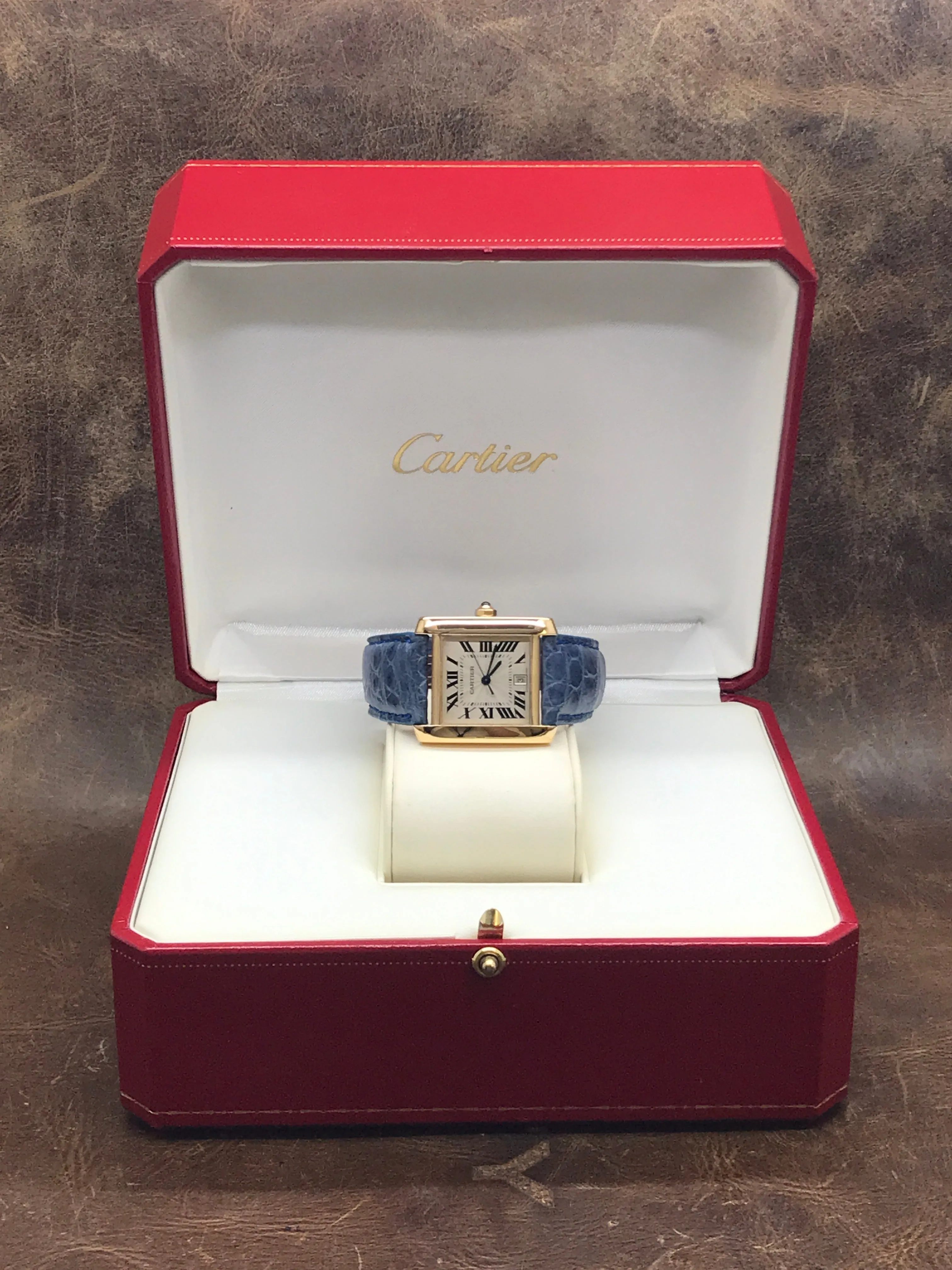 Cartier Tank Francaise 18K Gold Deployment 1840 Off white Dial Automatic Watch