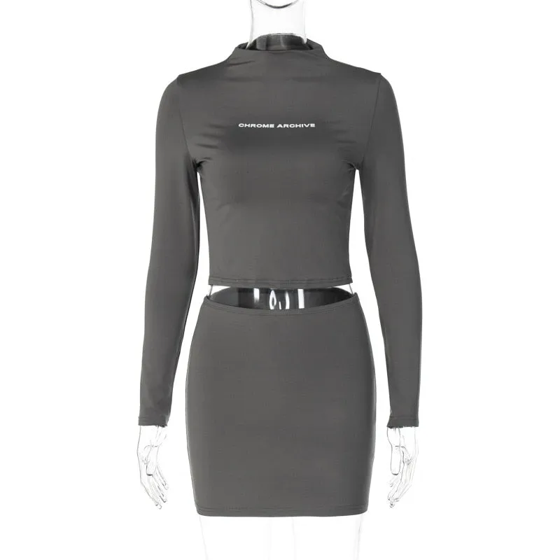 Chrome Archive Bodycon Skirt Set