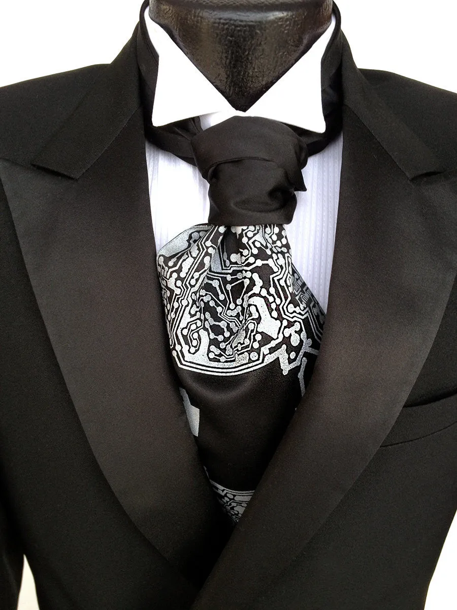 Circuit Board Ascot: "Short Circuit" cravat tie.