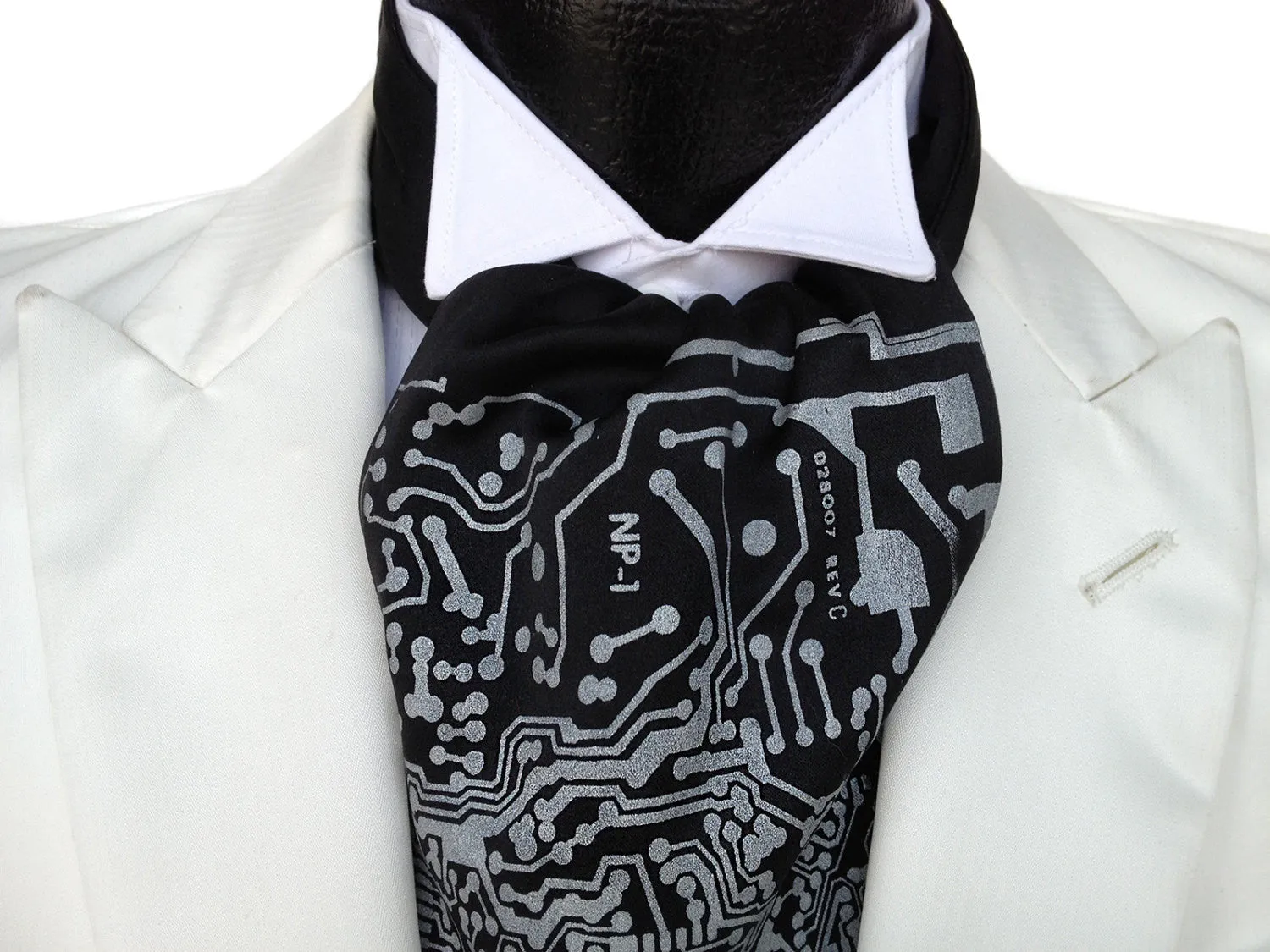 Circuit Board Ascot: "Short Circuit" cravat tie.