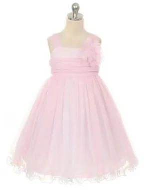 Compelling Mesh and Taffeta Overlay Dress - Pink