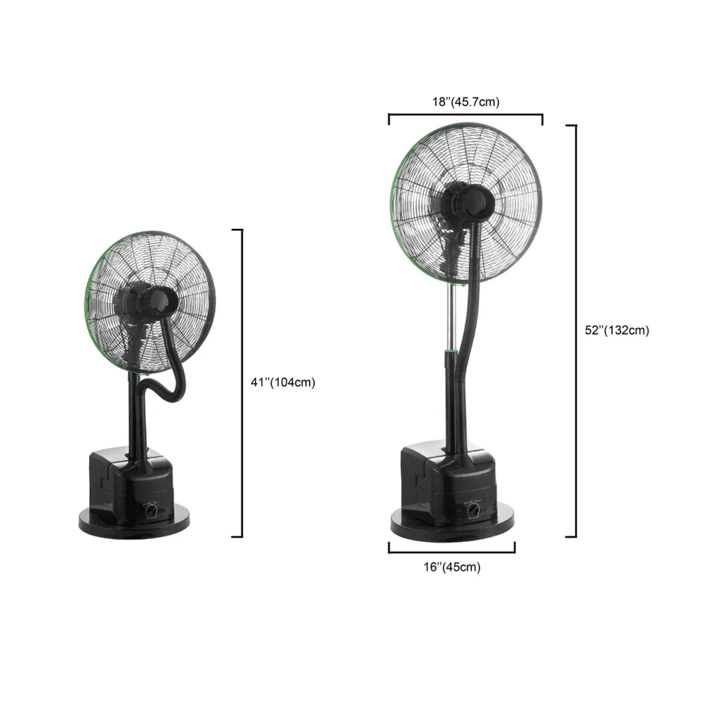 Cooling Misting Pedestal Fan-18inch