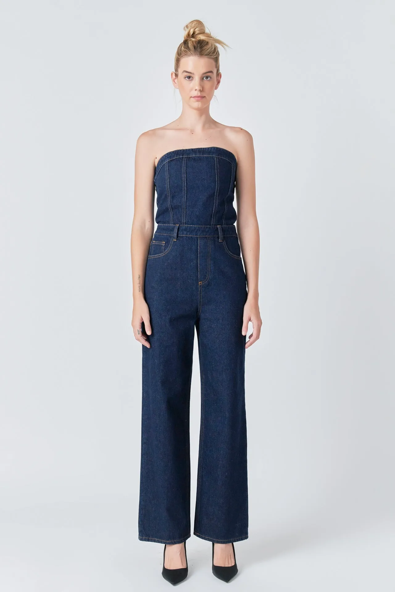 Corset Denim Jumpsuit