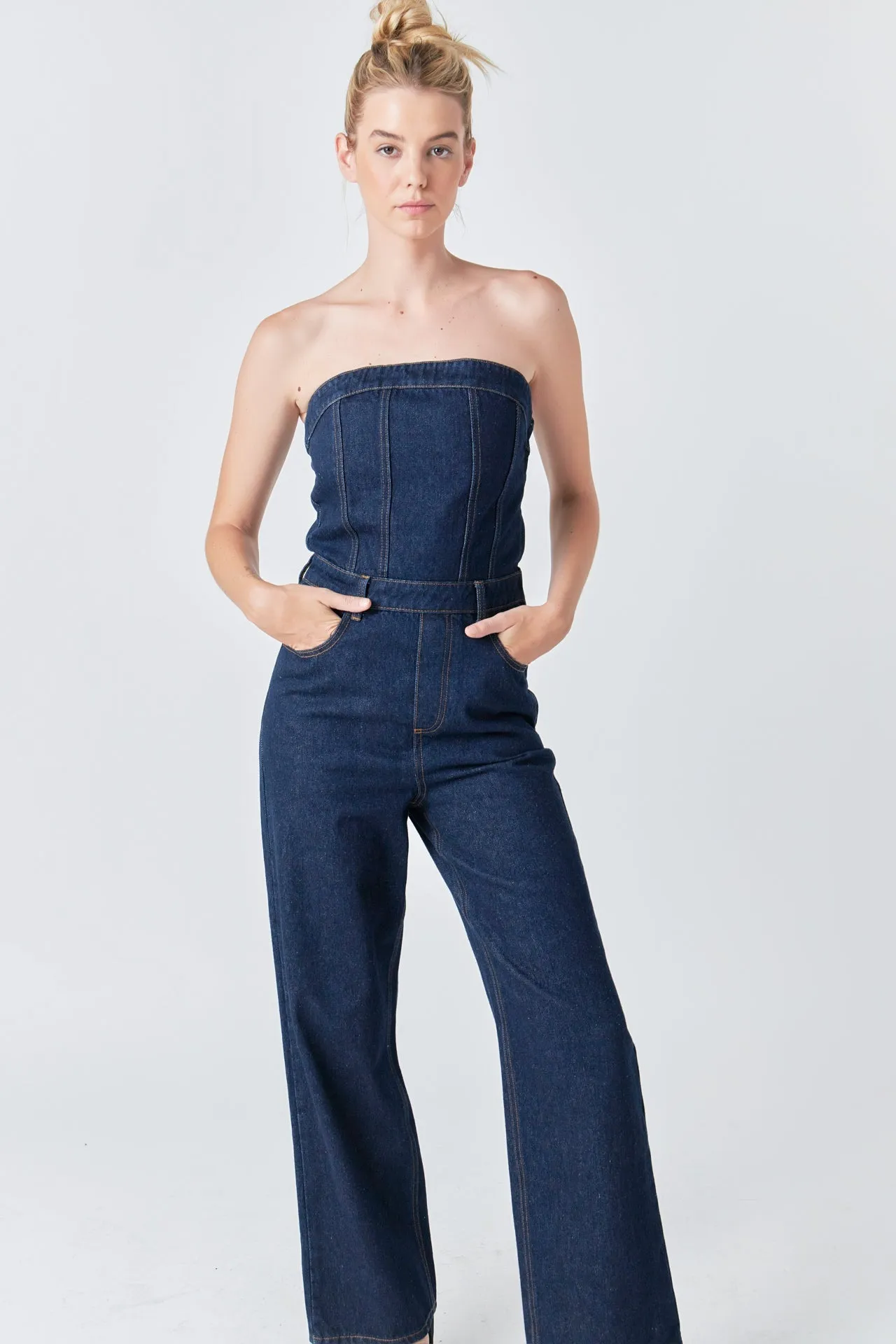 Corset Denim Jumpsuit