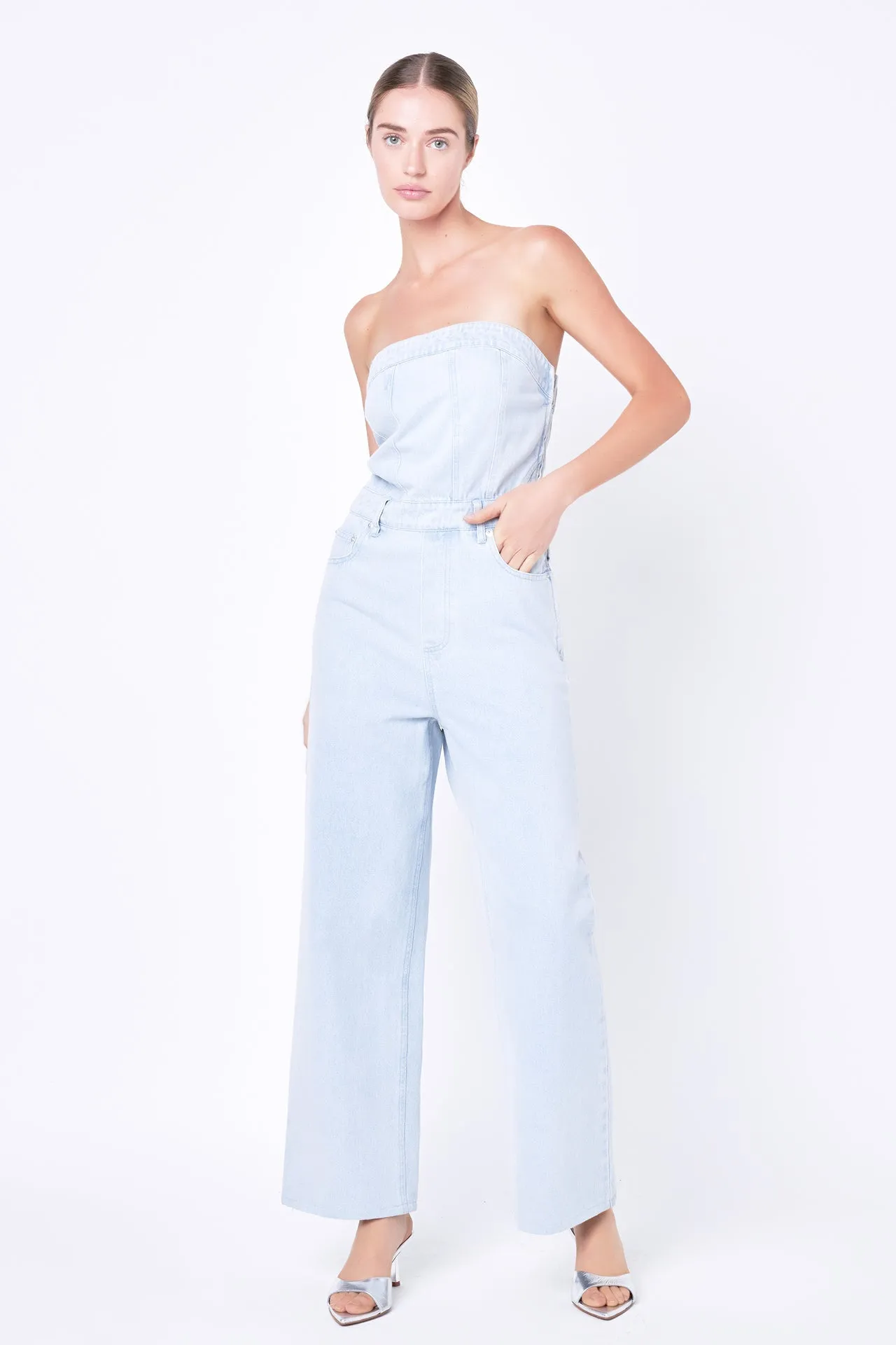 Corset Denim Jumpsuit