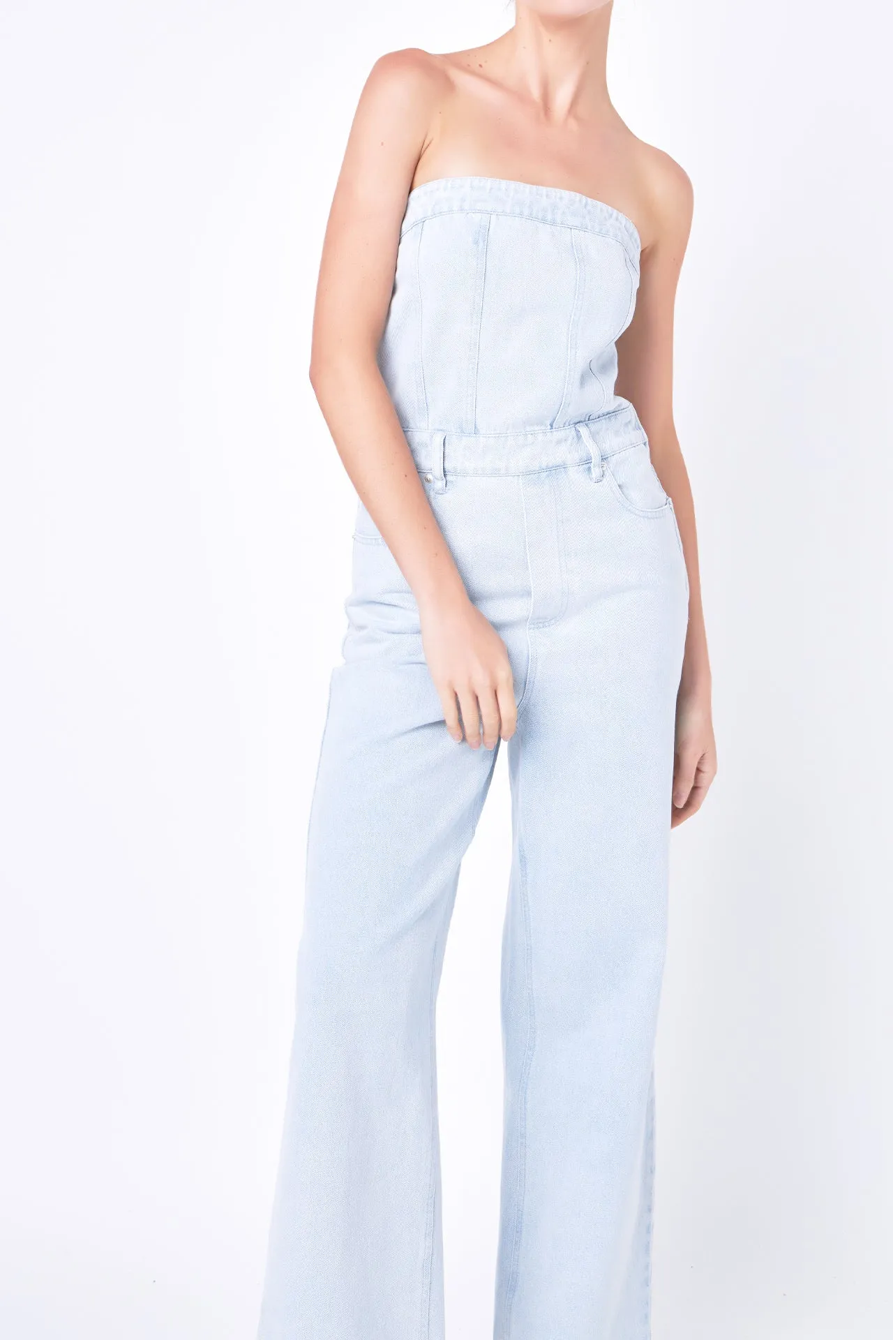 Corset Denim Jumpsuit