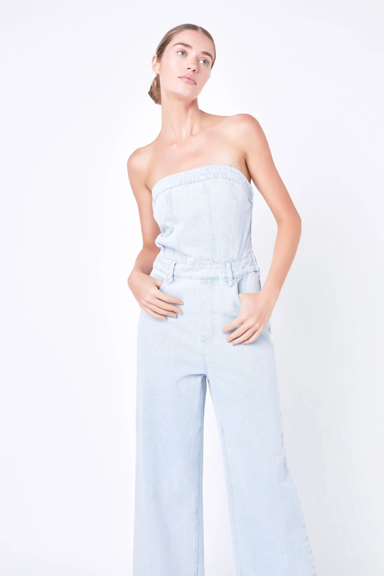 Corset Denim Jumpsuit