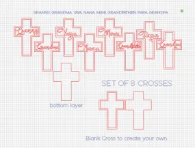 CROSSES: Grandparent Bundle with Base SVG File Laser Ready Glowforge